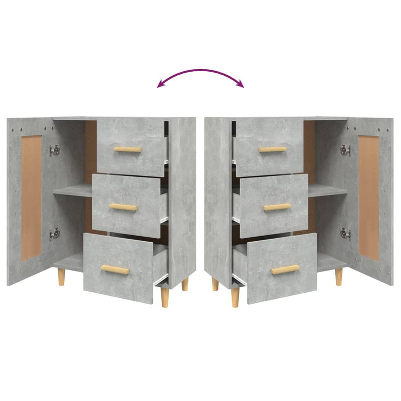 Sideboard Betongrau 69,5x34x90 cm Holzwerkstoff