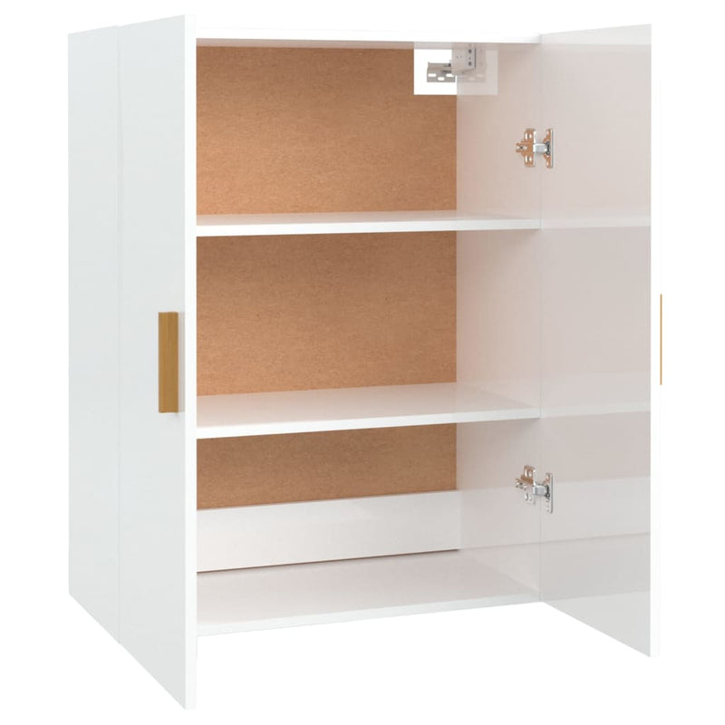 Hängeschrank Hochglanz-Weiß 69,5x34x90 cm