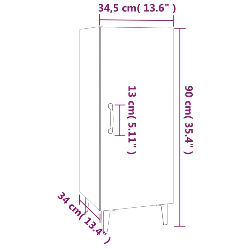 Sideboard Betongrau 34,5x34x90 cm Holzwerkstoff