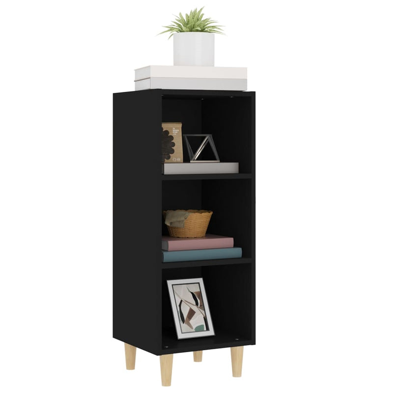 Sideboard Schwarz 34,5x32,5x90 cm Holzwerkstoff