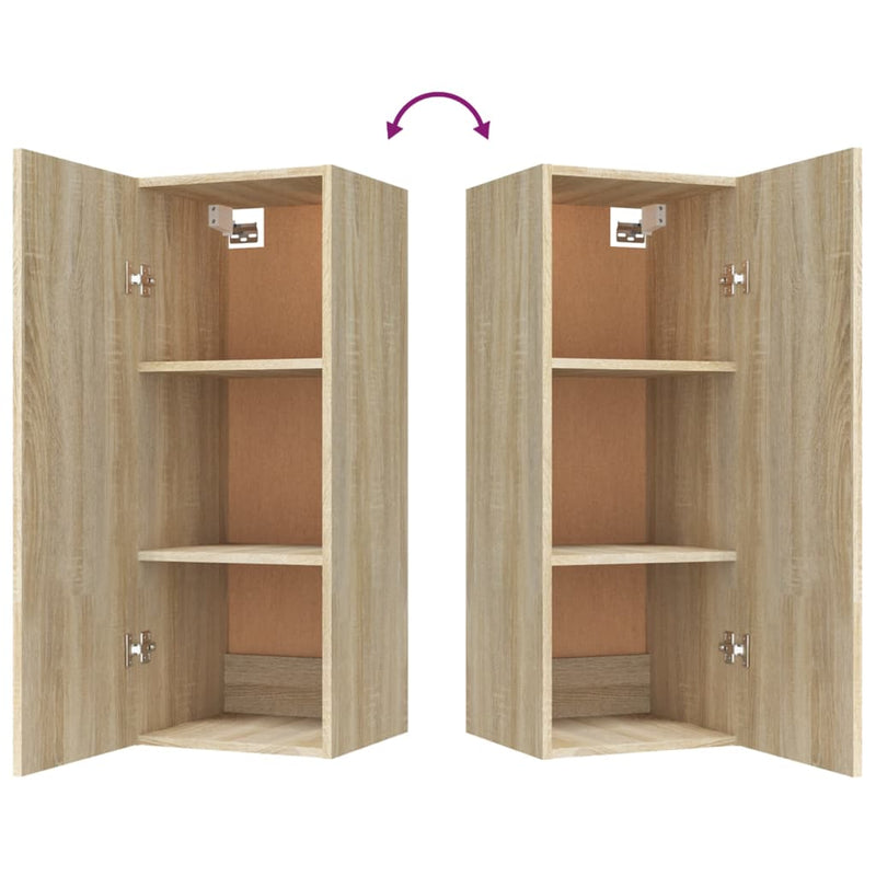 Wandschrank Sonoma-Eiche 34,5x34x90 cm Holzwerkstoff