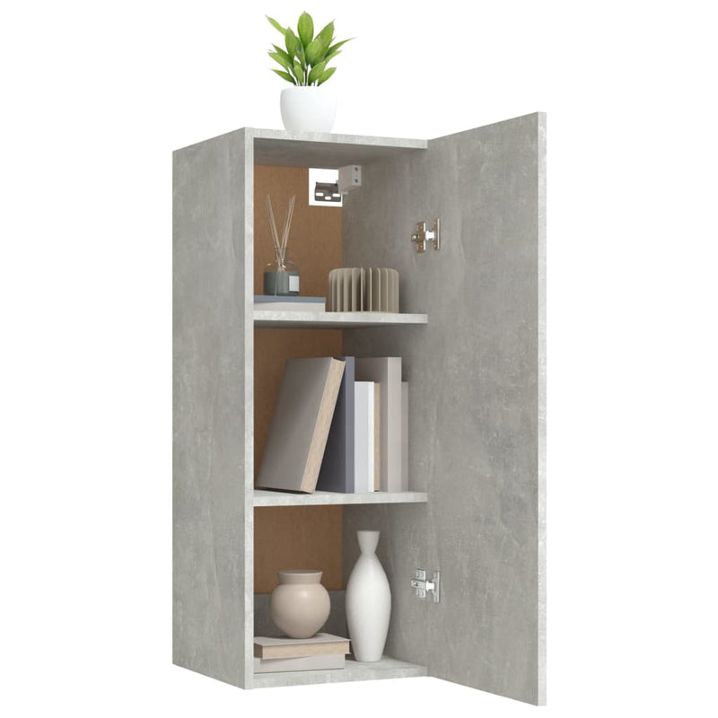 Wandschrank Betongrau 34,5x34x90 cm Holzwerkstoff