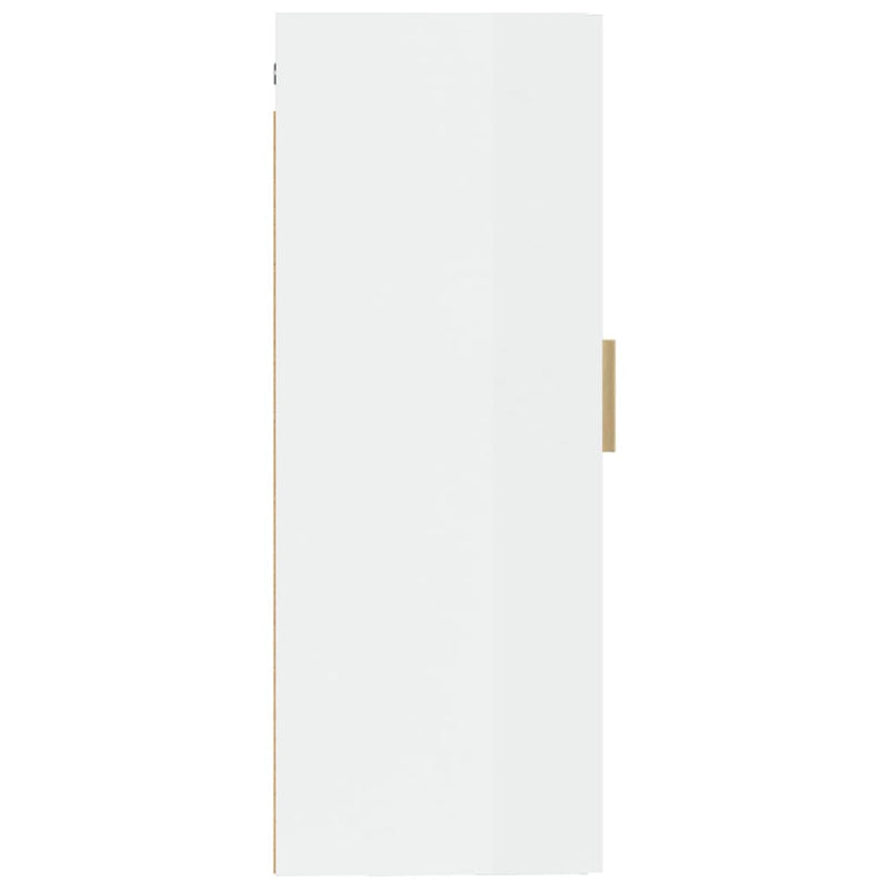 Wandschrank Hochglanz-Weiß 35x34x90 cm Holzwerkstoff