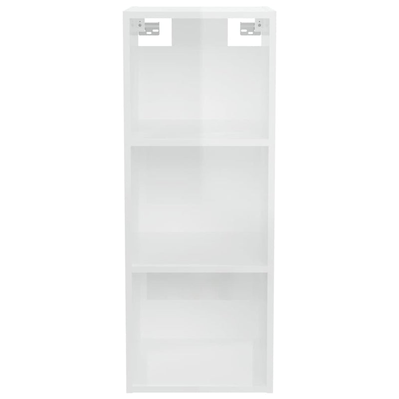 Wandschrank Hochglanz-Weiß 34,5x32,5x90 cm Holzwerkstoff