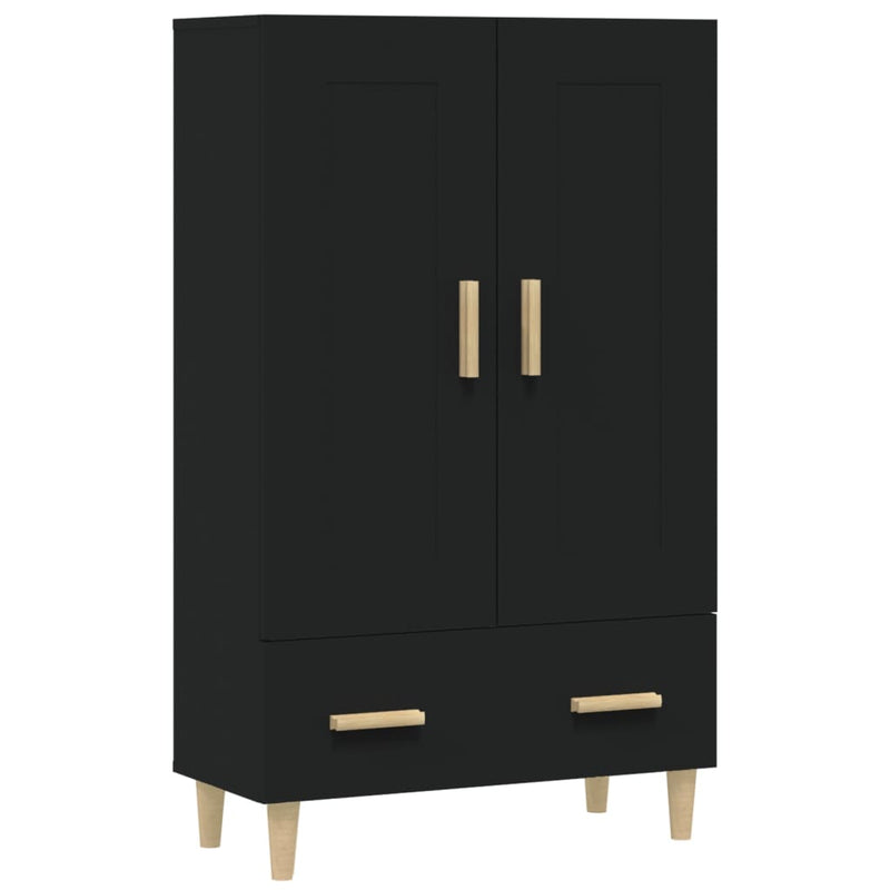 Highboard Schwarz 70x31x115 cm Holzwerkstoff