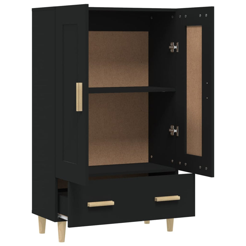 Highboard Schwarz 70x31x115 cm Holzwerkstoff