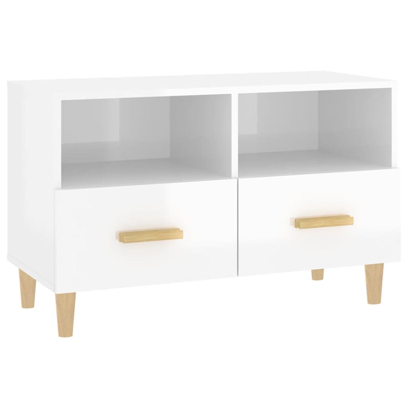 TV-Schrank Hochglanz-Weiß 80x36x50 cm Holzwerkstoff