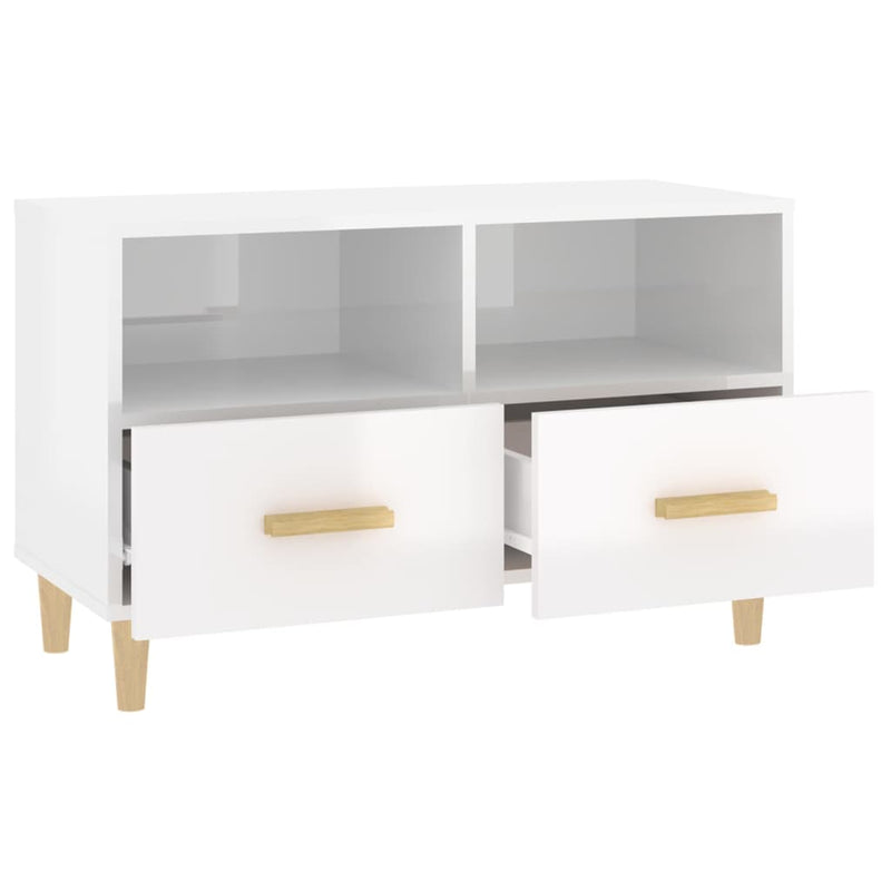 TV-Schrank Hochglanz-Weiß 80x36x50 cm Holzwerkstoff