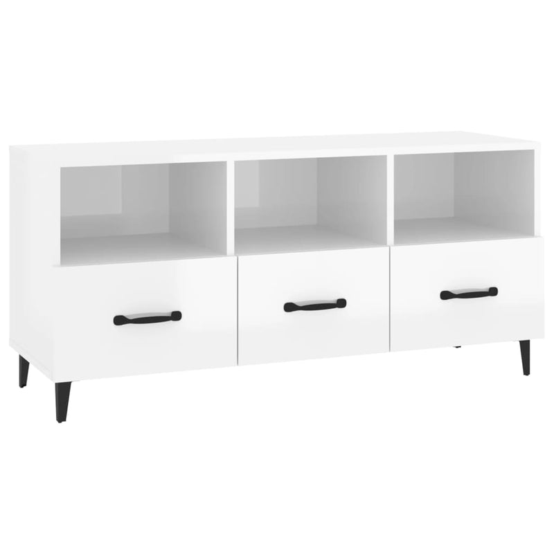 TV-Schrank Hochglanz-Weiß 102x35x50 cm Holzwerkstoff