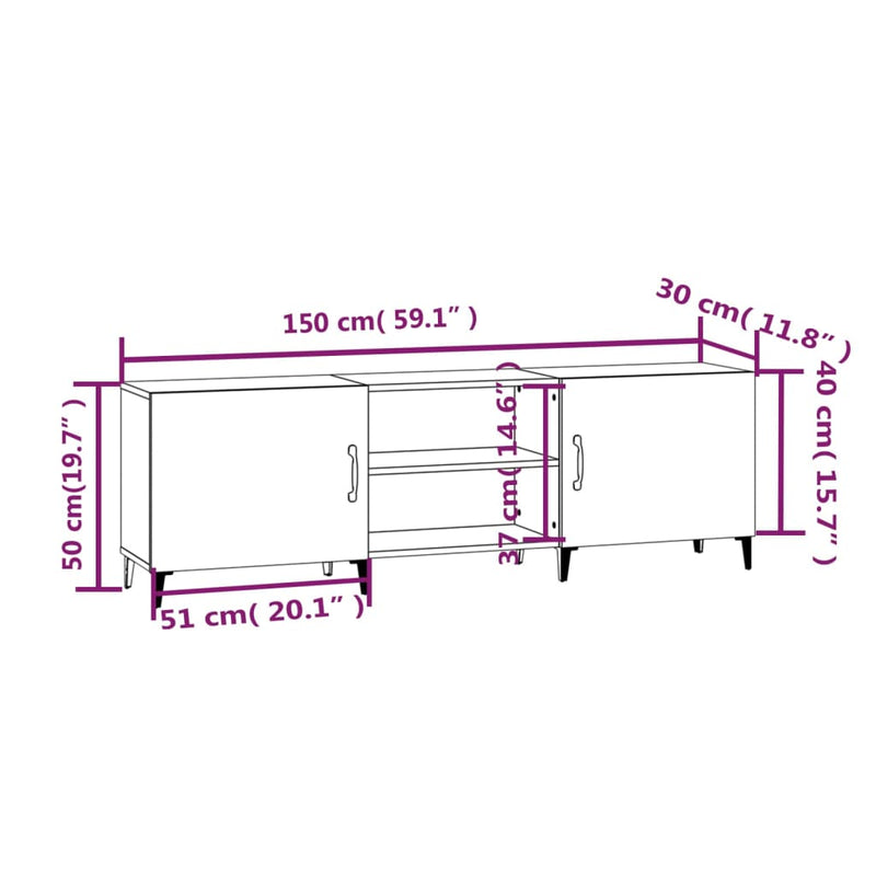 TV-Schrank Sonoma-Eiche 150x30x50 cm Holzwerkstoff