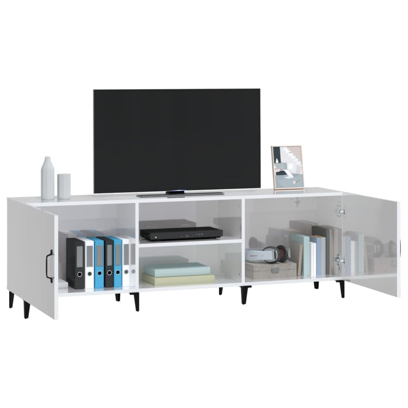 TV-Schrank Hochglanz-Weiß 150x30x50 cm Holzwerkstoff