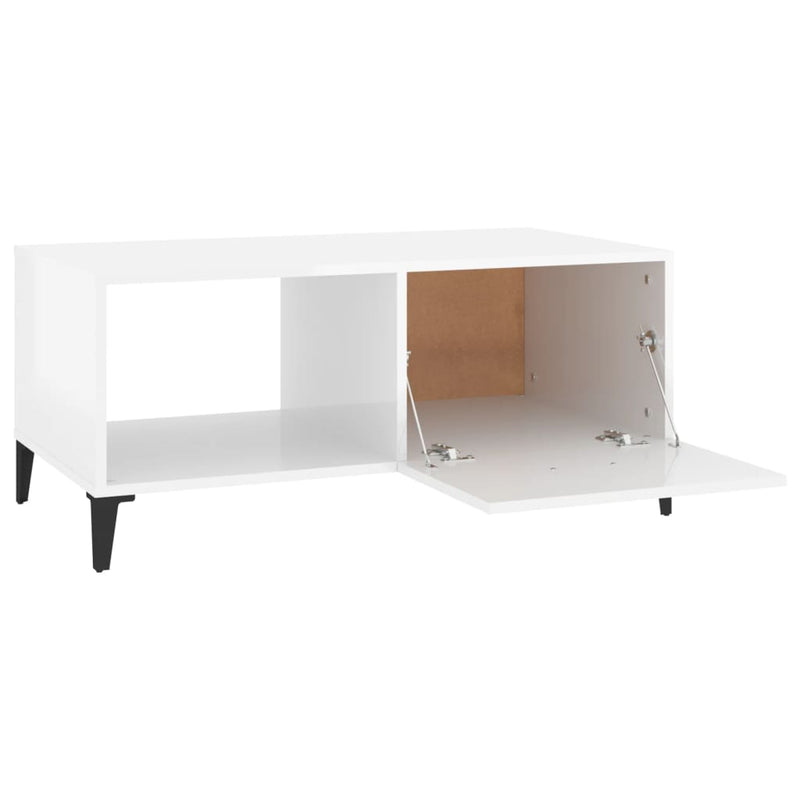 vidaXL Couchtisch Hochglanz-Weiß 90x50x40 cm Holzwerkstoff