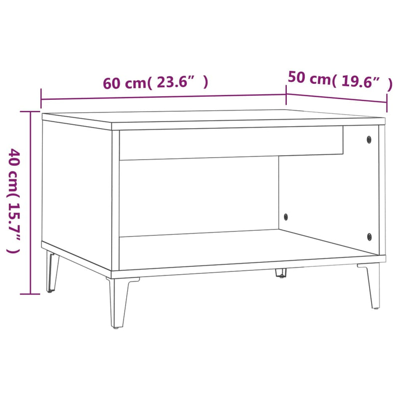 Couchtisch Weiß 60x50x40 cm Holzwerkstoff