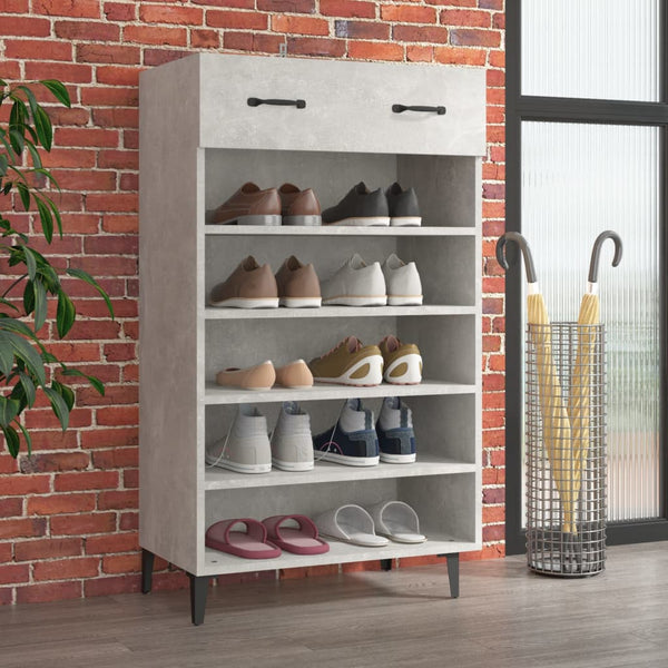 Schuhschrank Betongrau 60x35x105 cm Holzwerkstoff