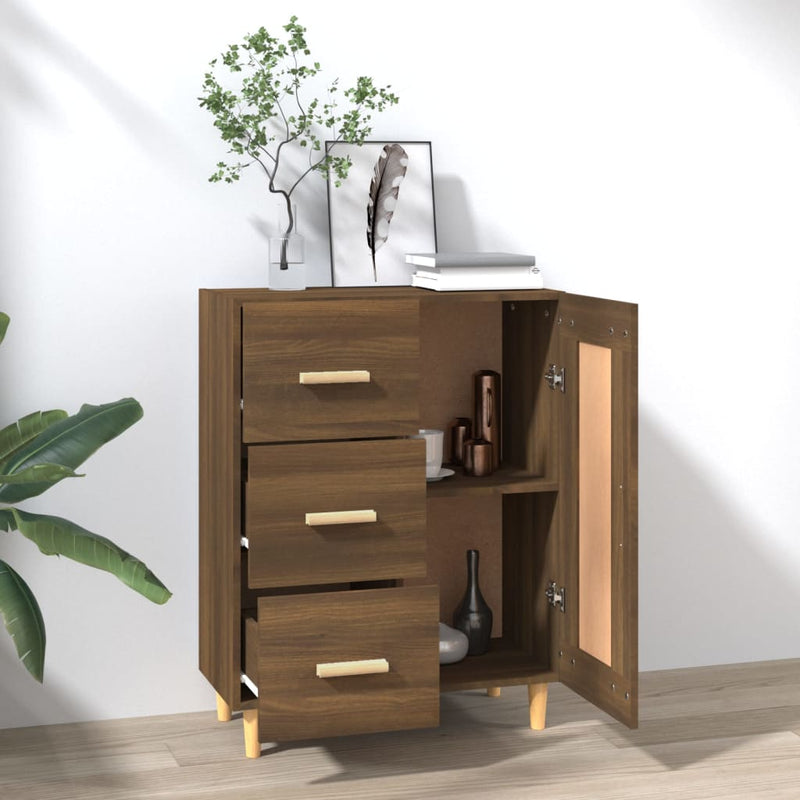 Sideboard Braun Eichen-Optik 69,5x34x90 cm Holzwerkstoff