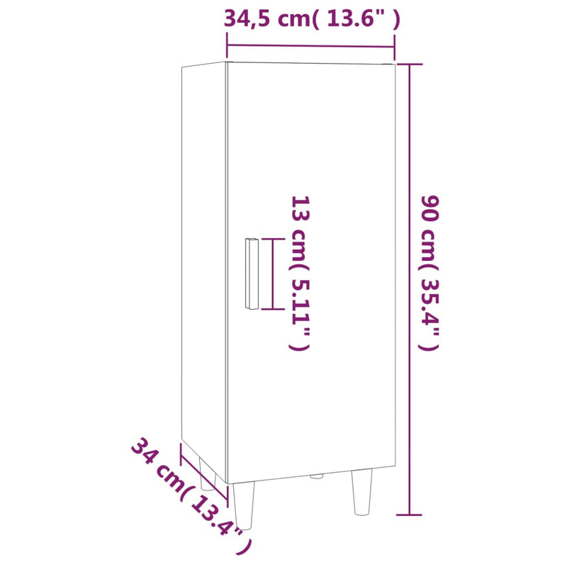 Sideboard Räuchereiche 34,5x34x90 cm Holzwerkstoff