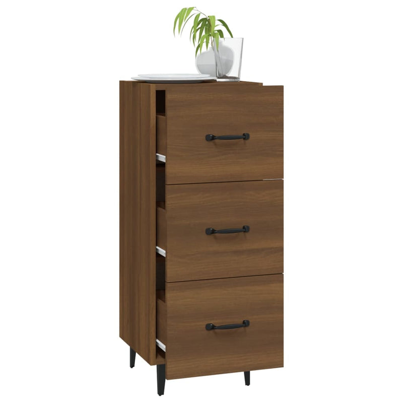 Sideboard Braun Eichen-Optik 34,5x34x90 cm Holzwerkstoff