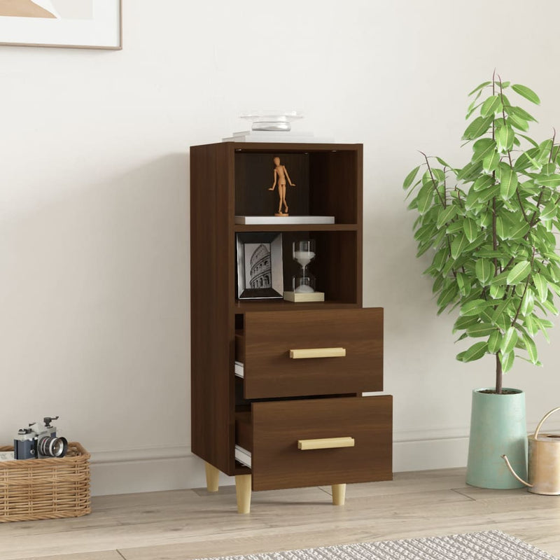 Sideboard Braun Eichen-Optik 34,5x34x90 cm Holzwerkstoff