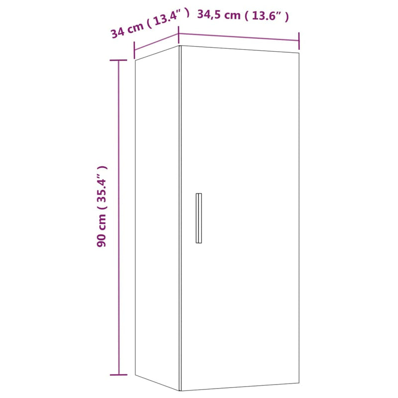 Wandschrank Räuchereiche 34,5x34x90 cm Holzwerkstoff