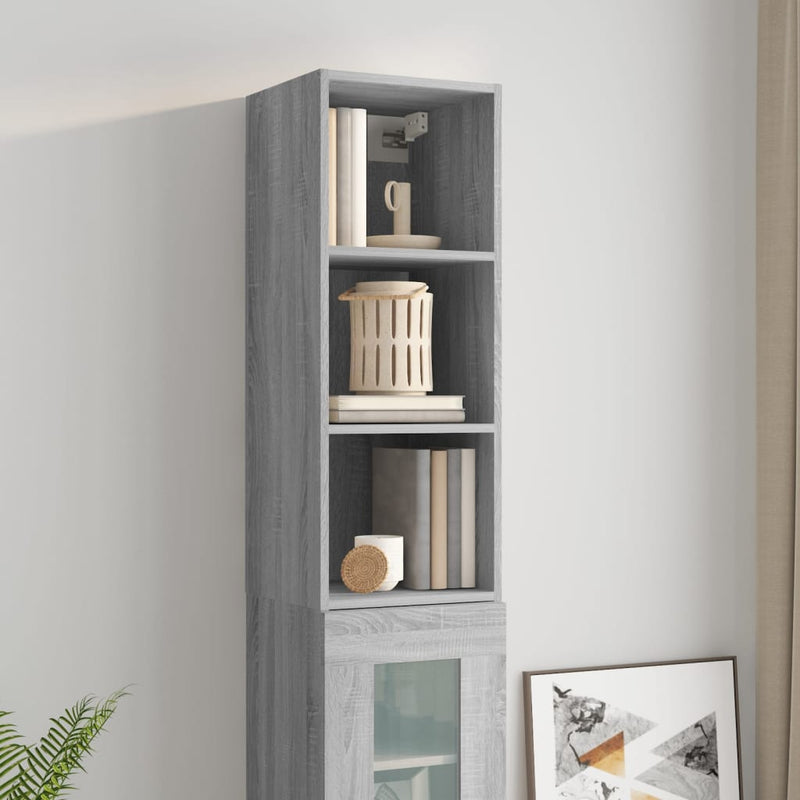 Wandschrank Grau Sonoma 34,5x32,5x90 cm Holzwerkstoff