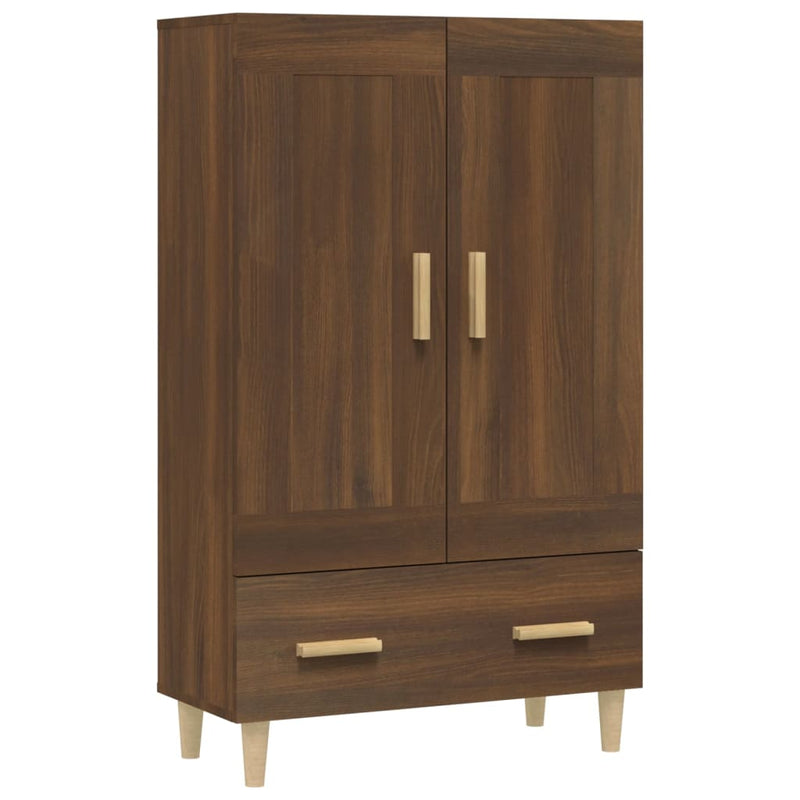 Highboard Braun Eichen-Optik 70x31x115 cm Holzwerkstoff