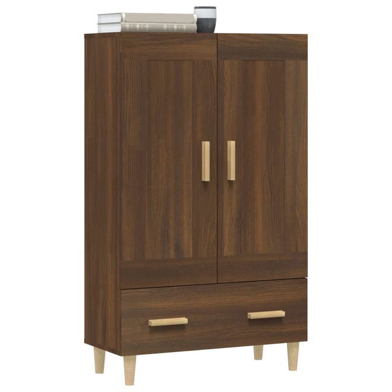 Highboard Braun Eichen-Optik 70x31x115 cm Holzwerkstoff