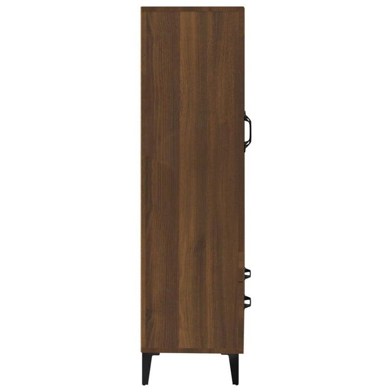 Highboard Braun Eichen-Optik 70x31x115 cm Holzwerkstoff