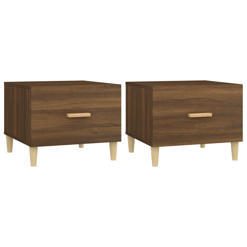 Couchtische 2 Stk. Braun Eiche 50x50x40 cm Holzwerkstoff