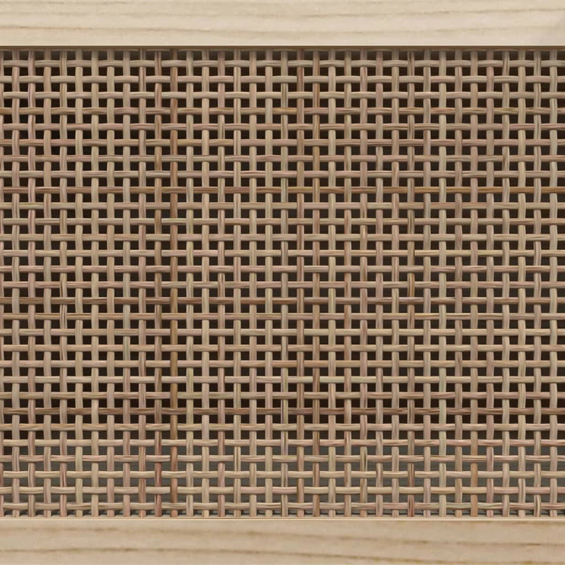 TV-Schrank Weiß 105x30x40 cm Massivholz Kiefer Natur-Rattan