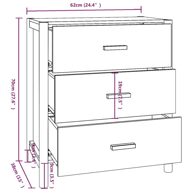 Sideboard 62x38x70 cm Holzwerkstoff