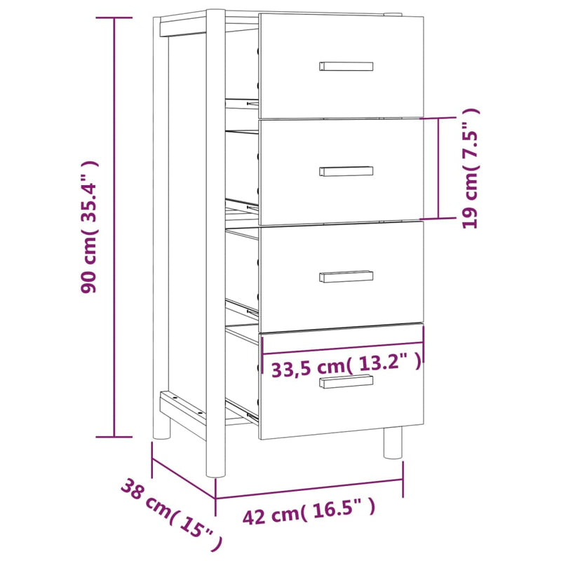 Highboard Weiß 42x38x90 cm Holzwerkstoff