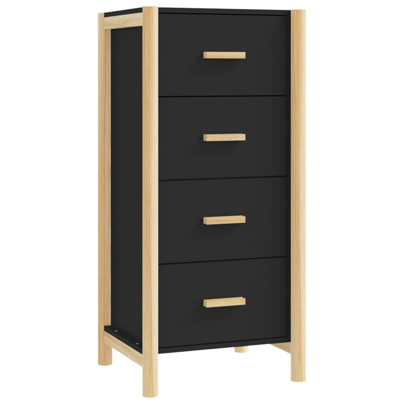 Highboard Schwarz 42x38x90 cm Holzwerkstoff