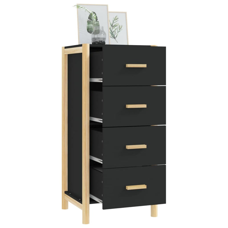 Highboard Schwarz 42x38x90 cm Holzwerkstoff