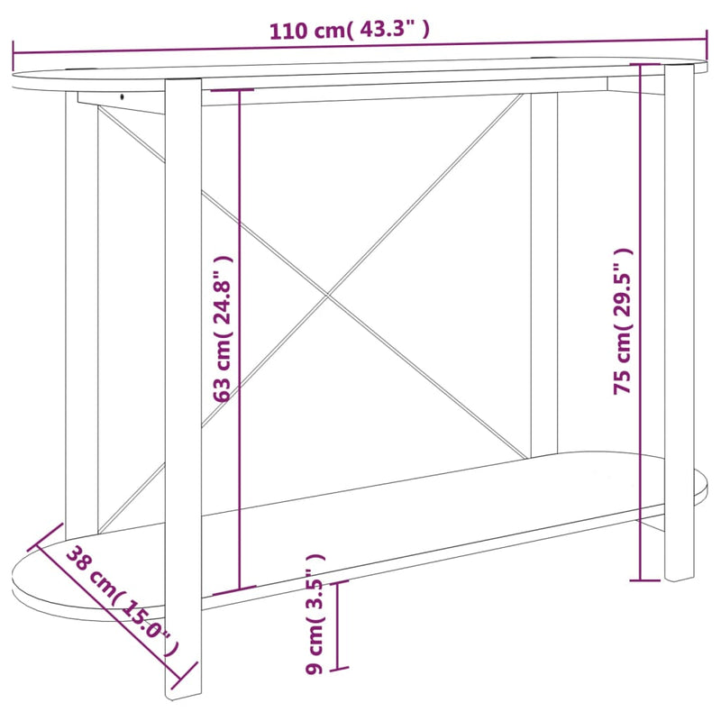 Konsolentisch Weiß 110x38x75 cm Holzwerkstoff