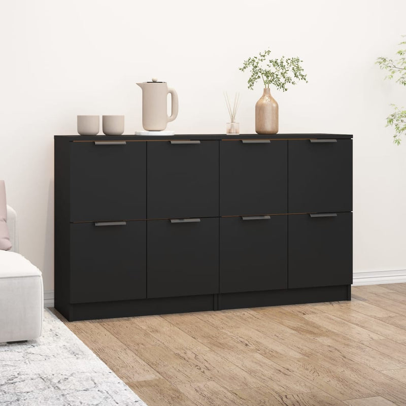 Sideboards 2 Stk. Schwarz 60x30x70 cm Holzwerkstoff