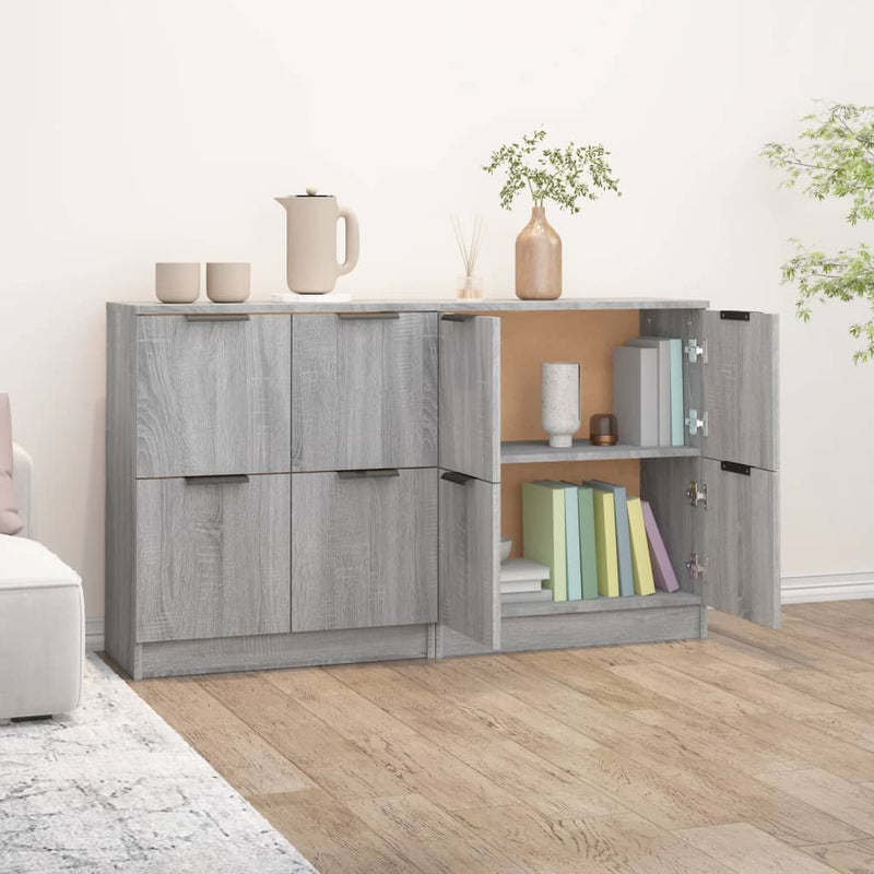 Sideboards 2 Stk. Grau Sonoma 60x30x70 cm Holzwerkstoff