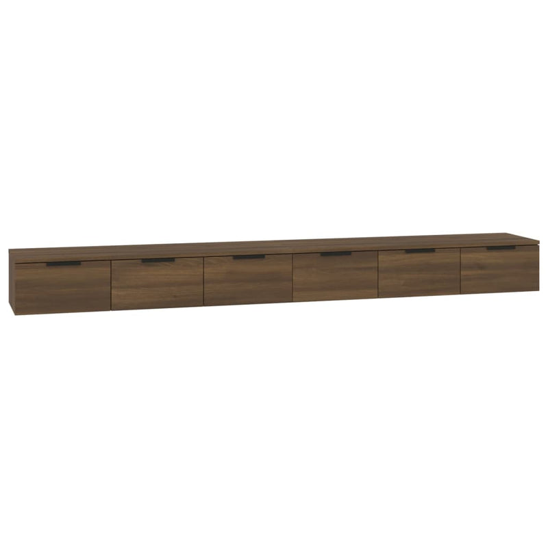 Wandschränke 2 Stk. Braun Eiche-Optik 102x30x20cm Holzwerkstoff