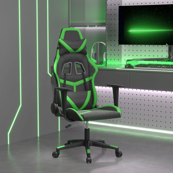Gaming-Stuhl mit Massagefunktion Schwarz und Grün Kunstleder