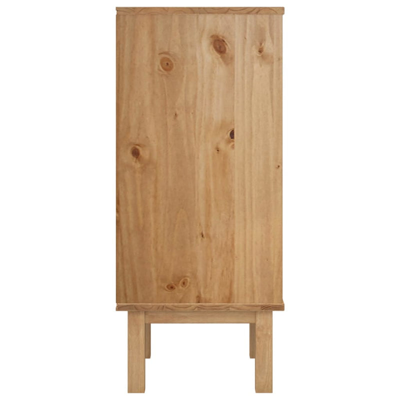 Schubladenschrank Braun und Grau 46x39,5x90cm Massivholz Kiefer