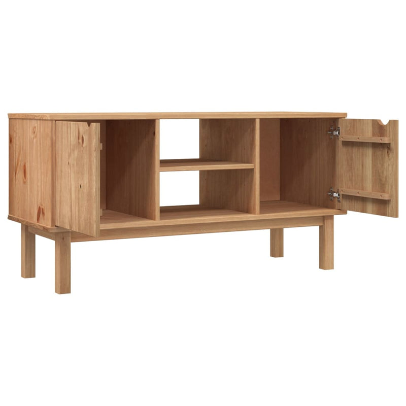 TV-Schrank 113,5x43x57 cm Massivholz Kiefer