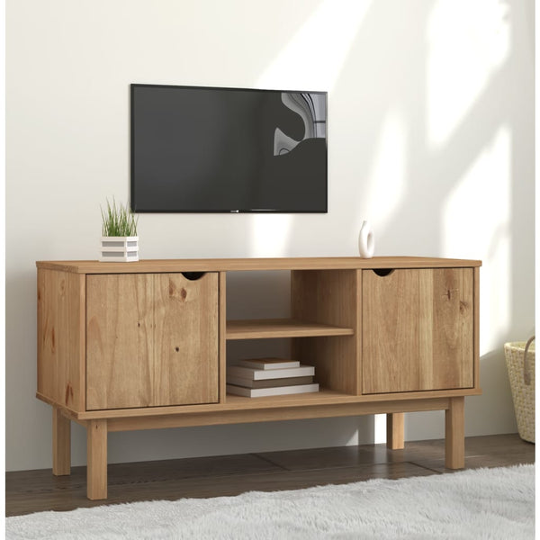 TV-Schrank 113,5x43x57 cm Massivholz Kiefer