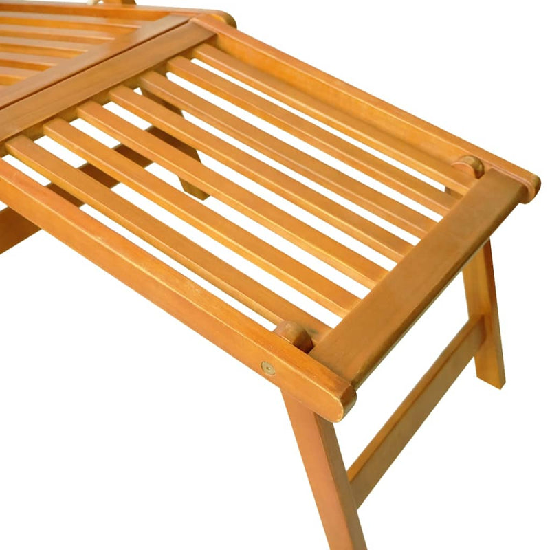 Terrassenstühle mit Fußstützen 2 Stk. Massivholz Akazie
