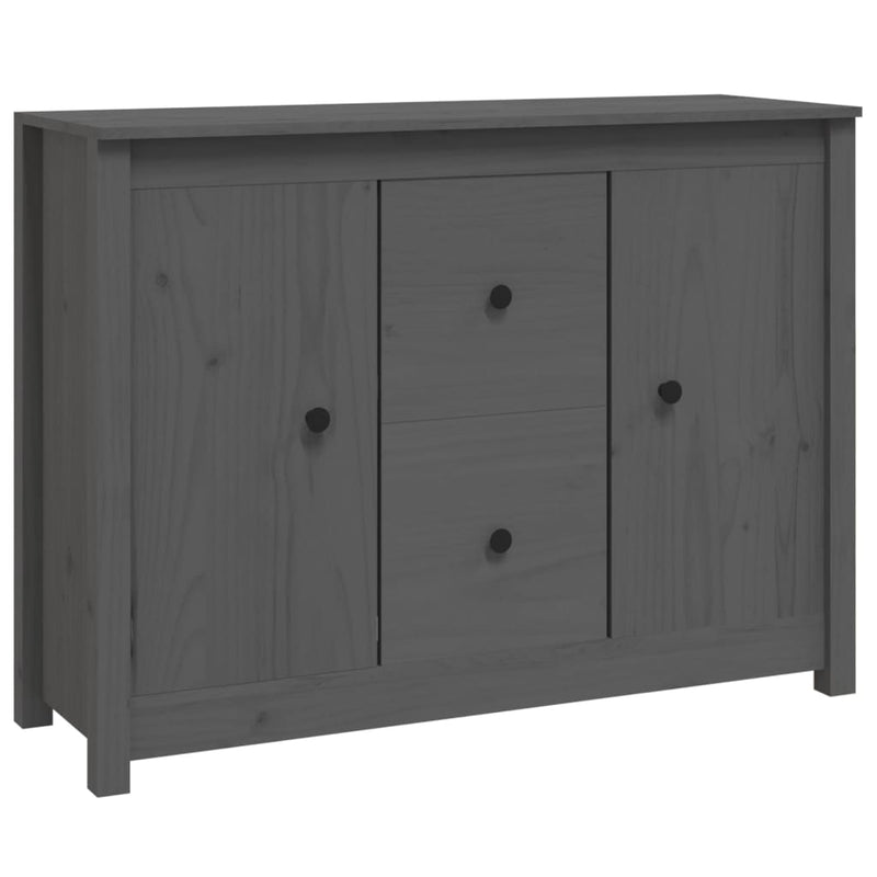 Sideboard Grau 100x35x74 cm Massivholz Kiefer