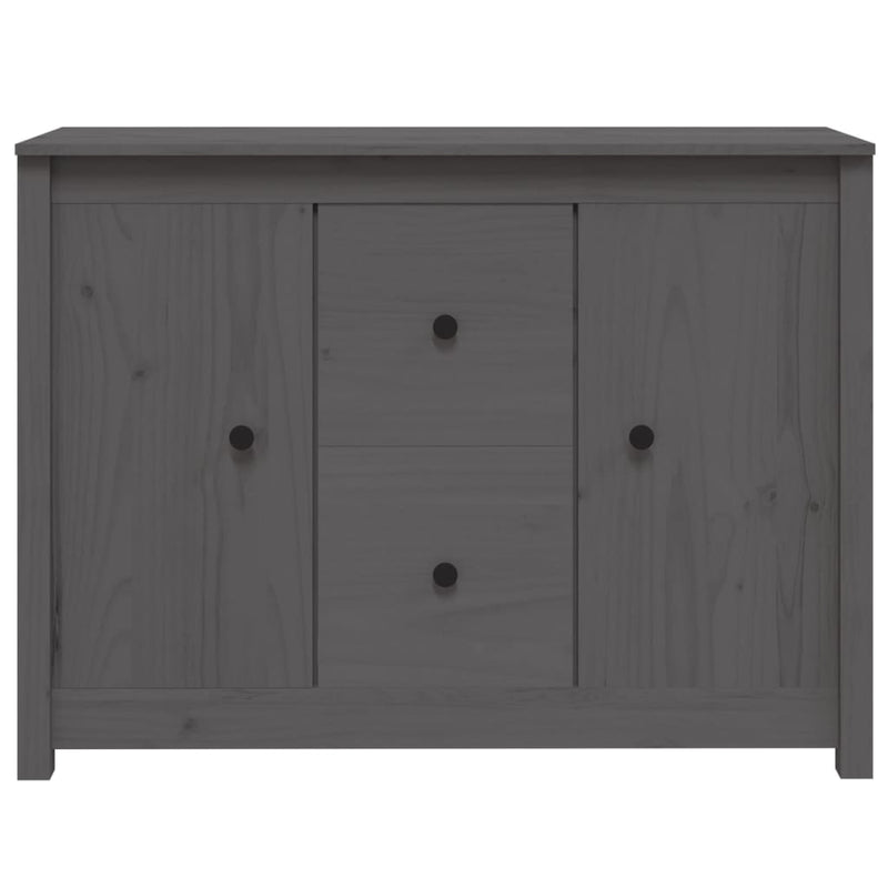 Sideboard Grau 100x35x74 cm Massivholz Kiefer