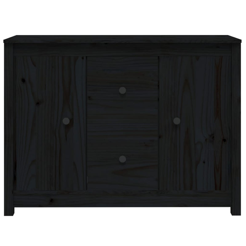 Sideboard Schwarz 100x35x74 cm Massivholz Kiefer