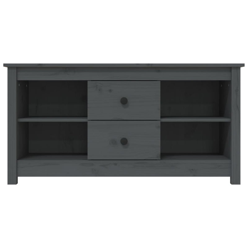 TV-Schrank Grau 103x36,5x52 cm Massivholz Kiefer