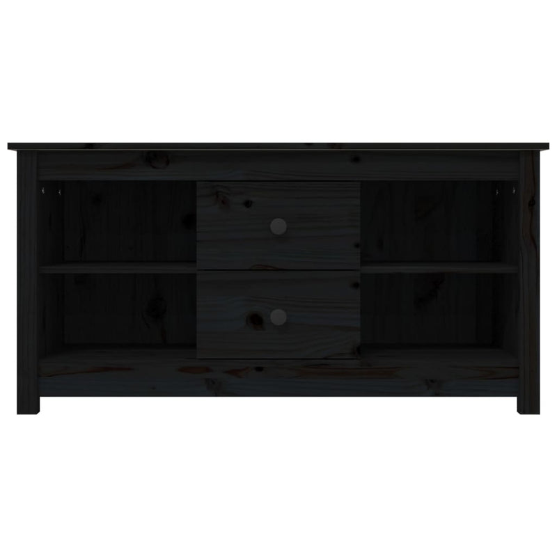 TV-Schrank Schwarz 103x36,5x52 cm Massivholz Kiefer