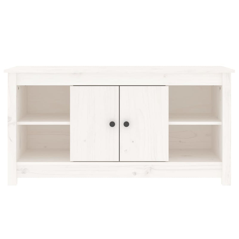 TV-Schrank Weiß 103x36,5x52 cm Massivholz Kiefer