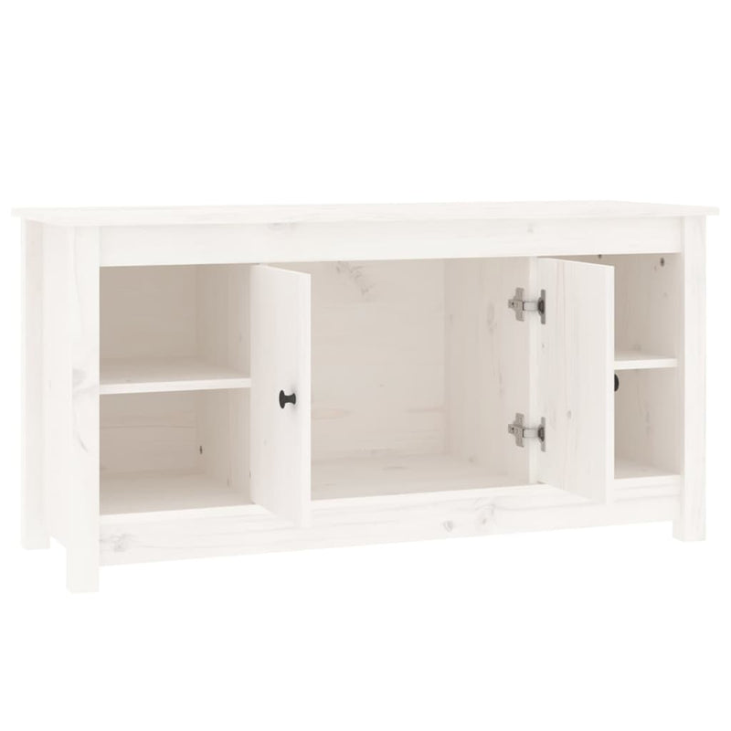 TV-Schrank Weiß 103x36,5x52 cm Massivholz Kiefer