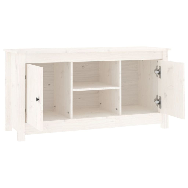 TV-Schrank Weiß 103x36,5x52 cm Massivholz Kiefer